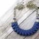 Navy blue Rope necklace knot necklace