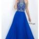 High Neck Floor Length Prom Dress with Beaded Top Intrigue by Blush - Brand Prom Dresses