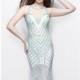 Aqua Embellished Long Gown by Primavera Couture - Color Your Classy Wardrobe