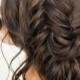 Crown Braid With Messy Updo Wedding Hairstyle Idea