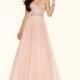 Elaborate Ball Gown Sweetheart Satin Pearl Pink Prom Dress Keyhole - dressosity.com