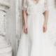 flutter sleeve bridal gown