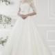Style 11424 by Ellis Rose - A-line Chapel Length LaceSatinTulle 3/4 sleeve Floor length Dress - 2017 Unique Wedding Shop