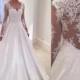 Long Sleeves Lace White Long Elegant Wedding Dresses, PM0610