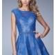 Short Lace Cap Sleeve Dress by La Femme - Brand Prom Dresses