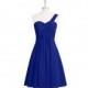 Royal_blue Azazie Sariah - Knee Length Chiffon Sweetheart Strap Detail Dress - Cheap Gorgeous Bridesmaids Store