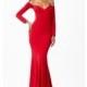 Off the Shoulder Long Sleeve Gown JVN26728 from JVN by Jovani - Brand Prom Dresses