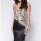 Black/Gold Lace Satin Gown by Envious Couture Prom - Color Your Classy Wardrobe