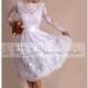 Plus Size short wedding party/reception dress / lace / knee length/ Bridal Gown - Hand-made Beautiful Dresses