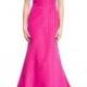 Dotted Strapless Evening Gown, Fuchsia