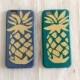 Cover Iphone 5 Iphone 6 Iphone 7 with yellowe pineapple hand painted silicone ultra slim protective cover customized abstract summer