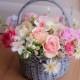 Flower in the basket, hand modeling, clay flowers, polymer clay bouquet, Mother's Day