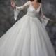 Style C8034 by Karelina Sposa Exclusive - LaceNet V-neck Long sleeve Chapel Length Floor length Ballgown Dress - 2017 Unique Wedding Shop