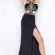 Black/Gold Cassandra Stone 50415A - Fitted Long Cut-outs Sexy Dress - Customize Your Prom Dress
