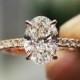 2.30 Ct. Natural Oval Cut Pave Diamond Engagement Ring - GIA Certified