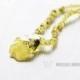 Green Baltic amber necklace for adults. Natural Baltic amber. Polished beads. MS04