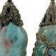 Art Deco Natural Saltwater Baroque Pearl Diamond Platinum Earrings