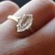 Rough Uncut Raw Diamond Ring Sterling Silver Engagement