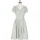 Silver Azazie Luna - V Neck Chiffon Knee Length Back Zip Dress - Cheap Gorgeous Bridesmaids Store