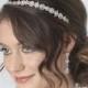 Antique Silver Bridal Headband, Art Deco Bridal Headband, Jeweled Wedding Headband, Vintage Rhinestone Headband, Vintage Headband ~TI-3158