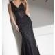 Black V-Neck Prom Dress by Tony Bowls - Brand Prom Dresses