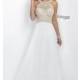 White Prom Dress with Beaded Top Intrigue by Blush - Brand Prom Dresses