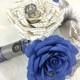 Steampunk Book Page Bouquet - Paper book bouquet - Paper rose keepsake bouquet - Navy blue wedding bouquet with matching boutonniere option - $68.75 USD