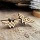 Wonder Woman Wooden Cufflinks Superhero Dad Grooms Best man Groomsman Rustic Wedding Birthday Gift Cuff links