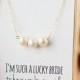 Bridesmaid Jewelry - Triple Freshwater Pearl / Gold Necklace - Pearl Bridesmaid Gift - 3 Pearl Necklace - Bridesmaid Gift