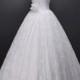Exquisite Ball Gown Sweetheart Court Wedding Dress With Rhinestone Handmade Flower TN0004