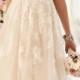 Lace Spaghetti Straps Wedding Dress,sexy Sweetheart And Beading Band Wedding Dress
