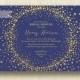 Navy & Gold Glitter Bridal Shower Invitation Blue Gold Confetti Sprinkle Shimmer Modern FREE PRIORITY SHIPPING Or DiY Printable - Remy