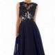 Black Beaded Lace Chiffon Gown by Nika Formals - Color Your Classy Wardrobe