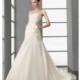 Pretty Organza A line Strapless Zipper up Chapel Train Bridal Dresses With Beading - Compelling Wedding Dresses
