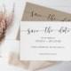 Wedding Save the Date Template, Rustic Save the Date, Printable Save the Date, Calligraphy Save The Date PDF Template, Minimal Save the Date - $7.00 EUR