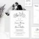 Gray Tandem Bike Wedding Invitation Suite Templates