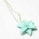 Mint Lily flower necklace, delicate necklace for her gifts, Spring Jewelry, Wedding Jewelry Gift