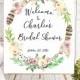 Boho chic Welcome Bridal Shower Sign Printable Bridal Shower decoration Chalkboard Bridal Shower banner Welcome Sign Shower idbs33 - $10.00 USD