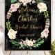 Welcome Bridal Shower Sign Printable Boho chic Bridal Shower decoration Chalkboard Bridal Shower banner Welcome Sign Shower idbs34 - $10.00 USD