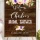 Bridal Shower Welcome Sign Printable wooden Bridal Shower Instant Download Plum Bridal Shower banner Roses Welcome Sign Shower idbs21 - $10.00 USD