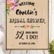 Bridal Shower Welcome Sign Countdown sign Kraft Welcome Printable Sign Says I Do Sign Shower pink Hashtag Bridal Shower Black white idbs5 - $12.00 USD