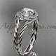 14kt white gold halo rope diamond engagement ring RP8131