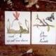 inspirational postcard set of 2, motivational animal art, nature note cards, inspirational card set, romantic postcard collection, minimal