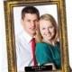 Large Personalized Gold Vintage Wooden Selfie Frame Social Media Photo Frame , Wooden frame photo booth, Wedding Photo booth ;1001176