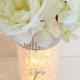 Glowing INITIAL NUMBER Wedding Centerpiece - Bouquet Holder - Candle - Table Number - Diamond Rhinestone Silver Centerpiece Decoration