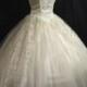 Vintage 50's 50s STRAPLESS Ivory Tulle Satin Lace WEDDING Prom Formal Dress Gown
