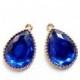 2 Gold Plated Teardrop Blue Resin Charms - 21-41-6