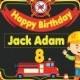 Large Custom Firetruck Birthday Banner, Firetruck Birthday Decoration, Fireman Party Backdrop, Fire Engine Party , fire rescue ;1400059