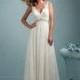 Gorgeous Tulle & Lace V-neck Neckline Raised Waistline Empire Wedding Dress With Lace Appliques - overpinks.com