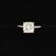 7 Mm Cushion Cut Forever Brilliant Moissanite Solitaire Engagement Ring On 14K White Gold